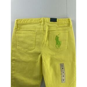 Ralph Lauren Bowery Skinny Jeans Girls/Womens Size 16 Big Pony Acid Yellow Neon